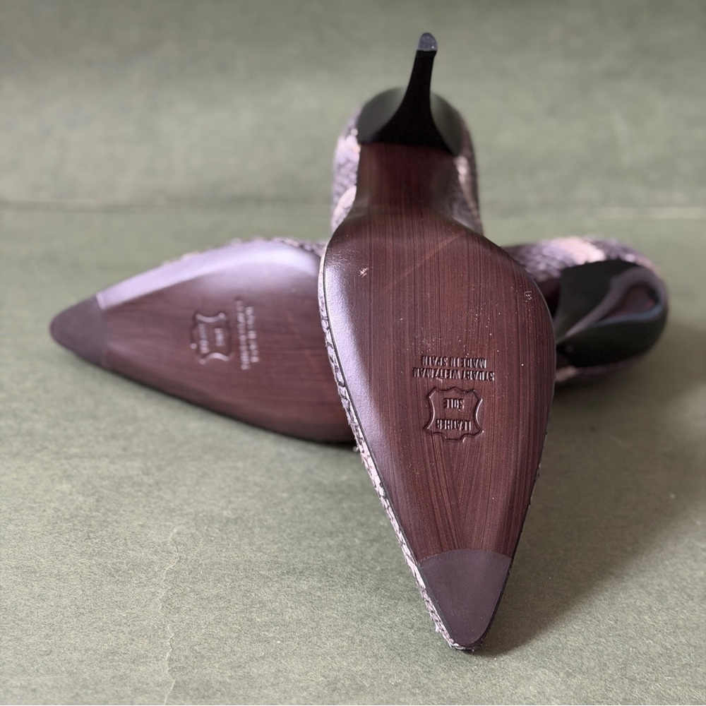 Stuart Weitzman Power Snakeskin Patterned Heels -… - image 5